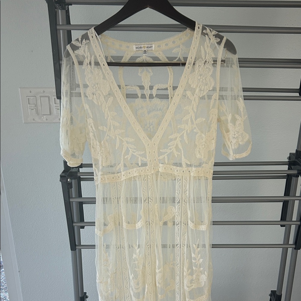 Woven Heart Ivory Floral Lace Dress